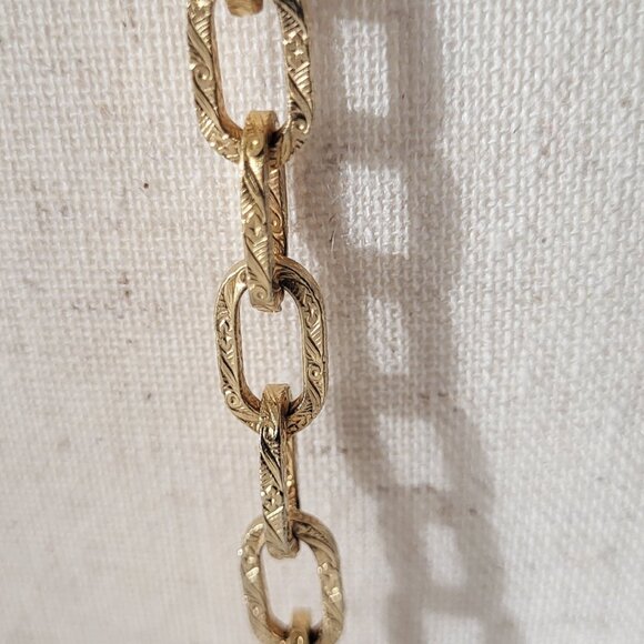 Vintage Gold Tone Chain Link Belt Hook Clasp 33" x 7/8" width - Picture 5 of 11
